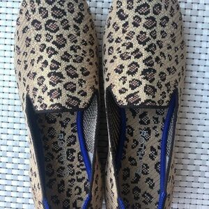 Rothy's Tan and Black Leopard Flats